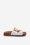 Women's Slip-On Cork Sole Sandals White Cortina