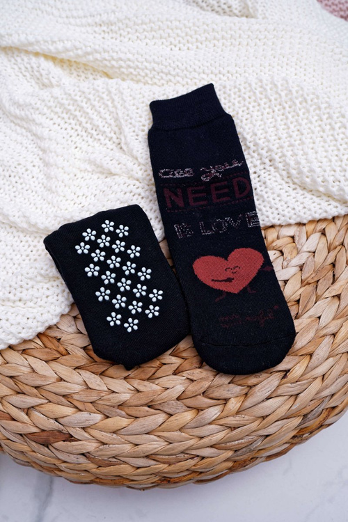 Women's Non-Slip Socks Warm Black All You Need Is Love And WiFi