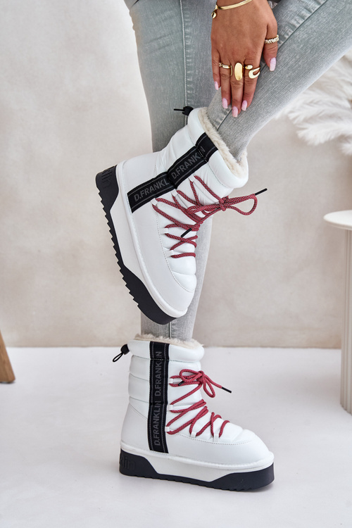 Women's snow boots with thick vegan sole D.Franklin DFSH371007 White