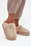 Women's slippers with fur light beige Parisse