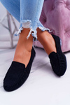 Sergio Leone Women's Suede Black Winted Moccasins