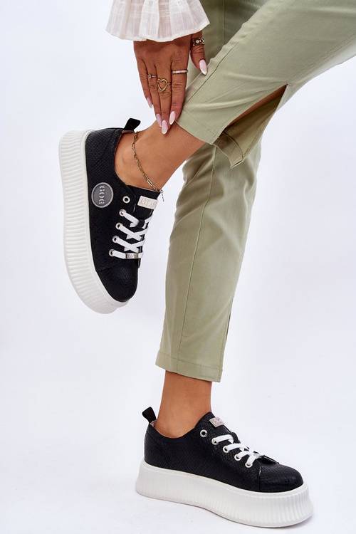 Sneakersy Buty Sportowe Damskie Czarne GOE JJ2N4127