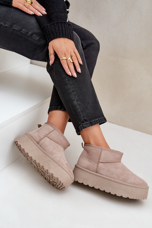 Womens Snow Boots On Platform Beige Ninala