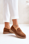 Classic Women's Moccasins Made Of Eco Suede Brown Belania