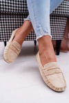 Women's Beige Suede Bolero Moccasins