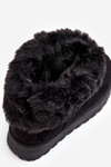 Women's Fur-Trimmed Snow Boots Black Rainsa