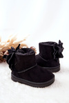 Children's Insulated Snow Boots With bow Black Snowis