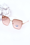 Gold Square Sunglasses Beige-Pink Ombre