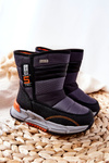 Dziecięce Ocieplane Wysokie Śniegowce Czarne Leoth