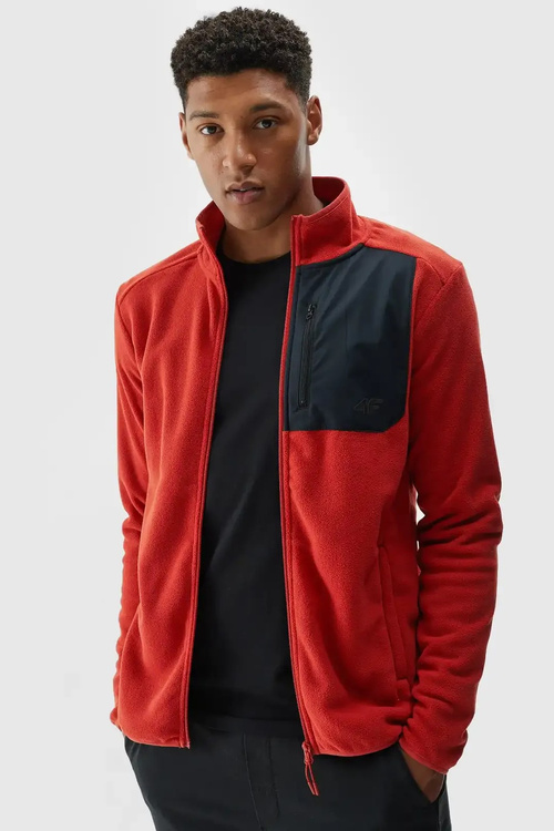 Men's Polar With Collar Regular 4F Orange 4FWAW24TFLEM250-70S