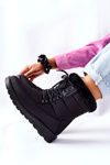 High Snow Boots With Fur Black Haneta