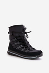 Women's Lace-up Snow Boots Progress PROGJ-22-134 Black
