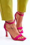 Women's Suede Heel Sandals Fuchsia Rousses
