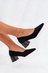 Suede Smooth Heels With Pointed Toes Black Vinceza 66736
