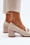 Beige Patent Leather High Heels Felicijana
