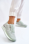 Women's Sports Shoes With Decorative Zipper Green Adrea