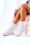 High heeled lacquered boots White Merelien