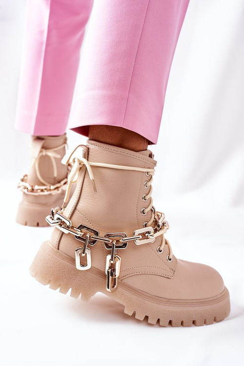 Stylish High Boots Beige Grail