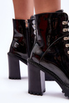 Lacquered Massive Heels On The Stiletto Black Ikeshia