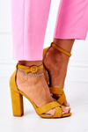 Suede Stiletto Sandals Yellow Destino