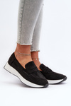 Women's Platform Loafers in Black Eco Suede Inesqua