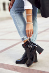 Women’s Boots On High Heel Lacquered Black Do It Better