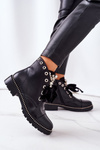 Insulated Boots With Metal Pearls, Studs And A Ribbon Black Perla