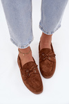 Women's Loafers Moccasins With Lacing Camel Calivra