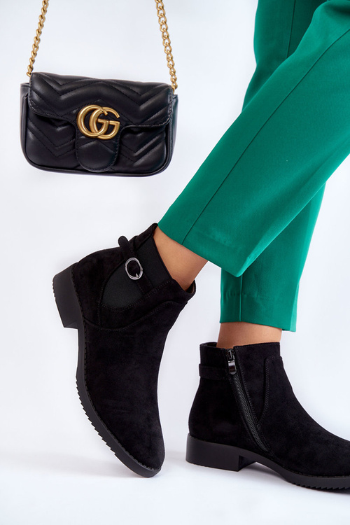 Women's Warm Boots Suede Jodhpur Black Janette