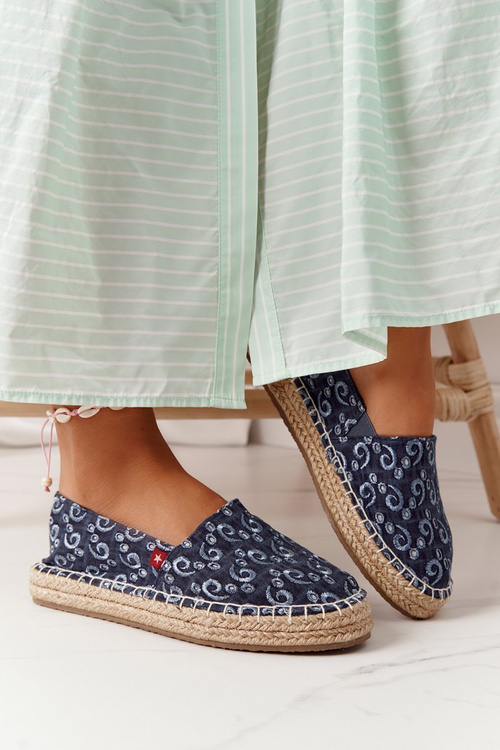 Espadrilles On A Braided Platform Big Star AA274628 Navy Blue