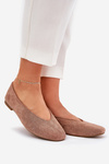 Classic Ballet Flats From Eco Suede Khaki Osallin