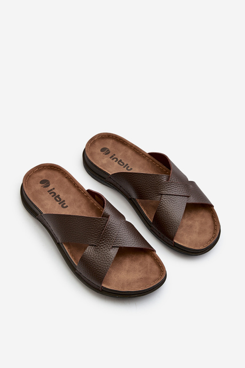 Comfortable Lightweight Eco Leather Slippers Inblu GV00001I Brown