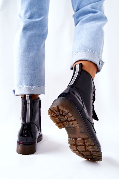 Lacquered Insulated Boots Black Lomess