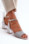 Women's Sandals with Silver Stiletto Heels Desvia