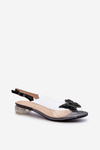 Transparent Sandals with Decorations Black SBarski MR1037-05