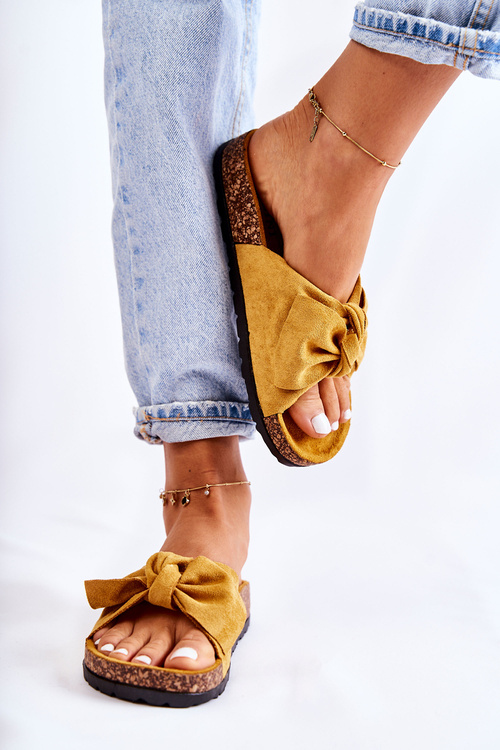Cork Lining Flip Flops Dark Yellow Wendy