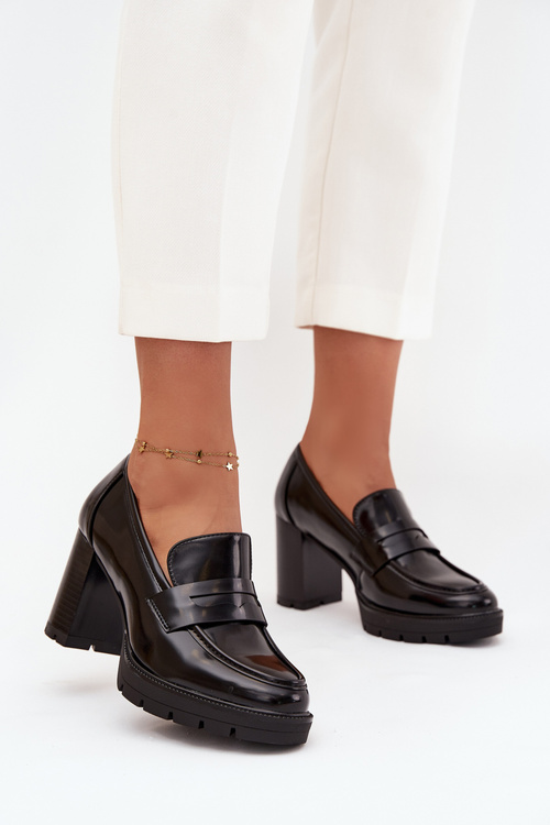 Women's Low-Heeled Shoes Made of Eco Leather Black Ilyssia