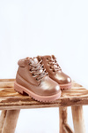 Kids Trappers Boots Gold Pink Dexter