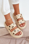 Women's Foam Slippers With Decorations Beige Ravanala