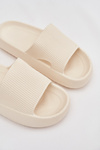 Women's Platform Slides with Cutout Ecru Ameira