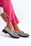 Grey Patent Leather Women's Moccasins Fidodia