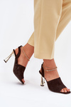 Suede stilettos with decorative bracelet CheBello 4440 chocolate
