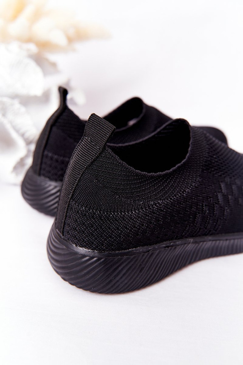Children's Slip-On Sneakers Black School Trip