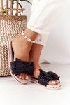 Rubber Slippers With A Bow Black Gabriell