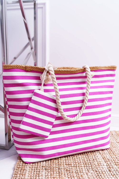 Beach Large Handbag Bag Women's Navy Fuchsia