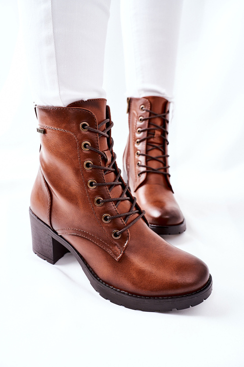 Women's Boots On High Heels Camel Dunaff