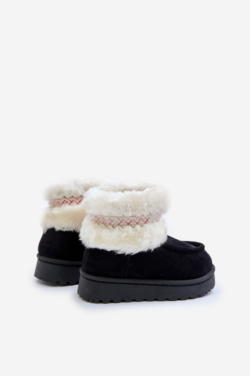 Snow Boots Children's Boots With Fur And Pattern Black Melefia