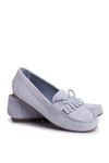 Women's Suede Moccasins Blue Velucci