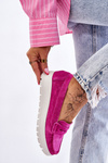 Suede Platform Loafers Fuchsia Milana