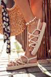 Women's Comfortable Sandals Braided Beige Maurice